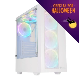 PROMO HALLOWEEN Gabinete Gamer Shot Gaming Pro Series SHOT-SUP-8015WHITE | Cristal Templado, RGB Frontal