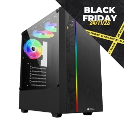 BLACK FRIDAY Gabinete Gamer Shot Gaming SHOT-SUP-8016 | Cristal Templado, RGB frontal