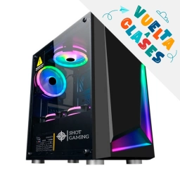PROMO VUELTA A CLASES Gabinete Gamer Shot Gaming SHOT-SUP-8192 | Cristal Templado, RGB frontal