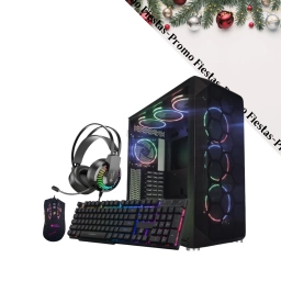 Promo Fiestas: Gabinete Gamer SHOT-SUP-230B-Black + Teclado Gamer 8002 + Mouse Gamer USB GM06 + Auricular Gamer SHOT-GT6