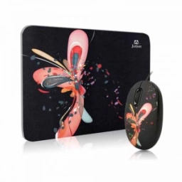 Combo Mouse + Mouse Pad JETION JT-DMS046 | Diseo Mariposa Negro
