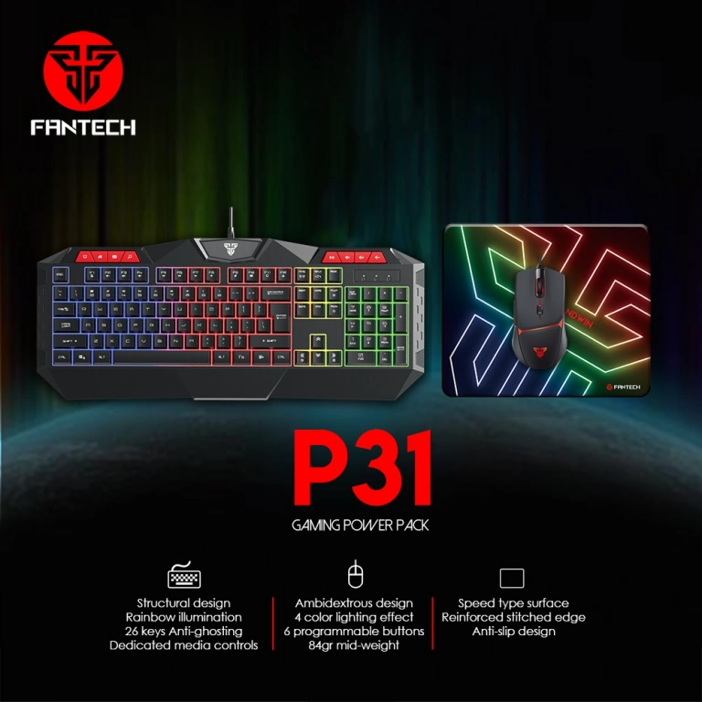 Kit Gamer 3 en 1 FANTECH P31 | RGB, USB