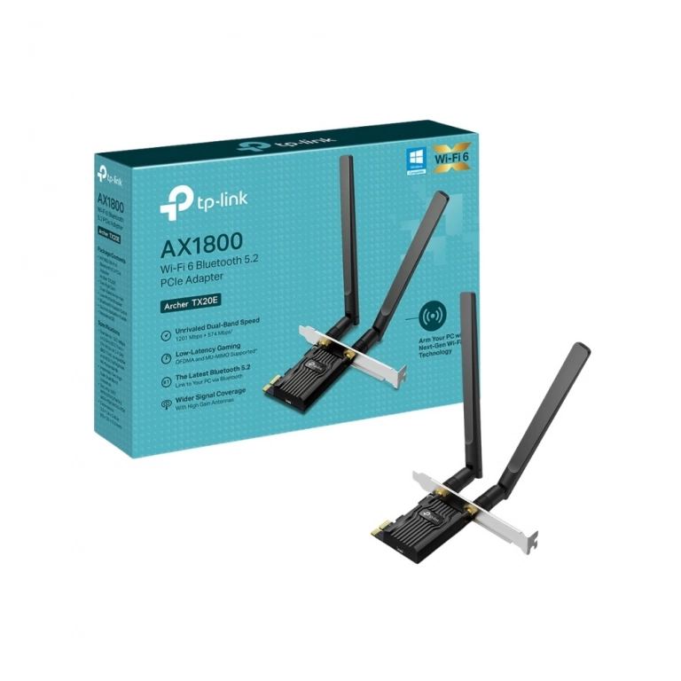 Adaptador Inalmbrico PCI-Express TP-LINK Archer TX20E | AX1800, WiFi 6, Bluetooth 5.2